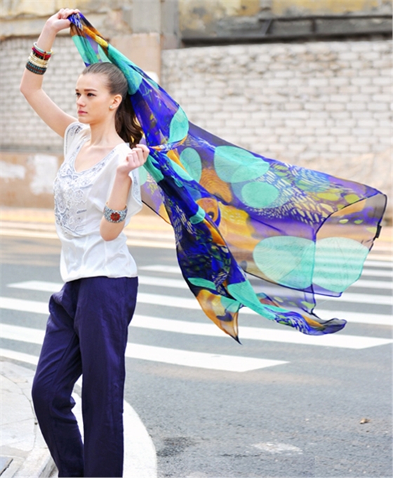 真絲圍巾 女士圍巾 圍巾定制