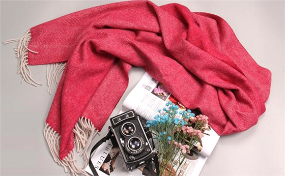 人字紋羊毛圍巾