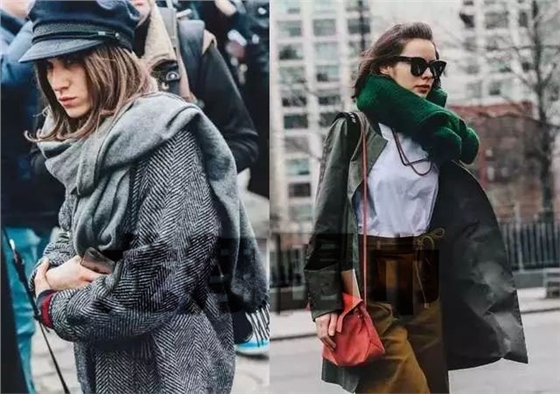 圍巾上身效果圖