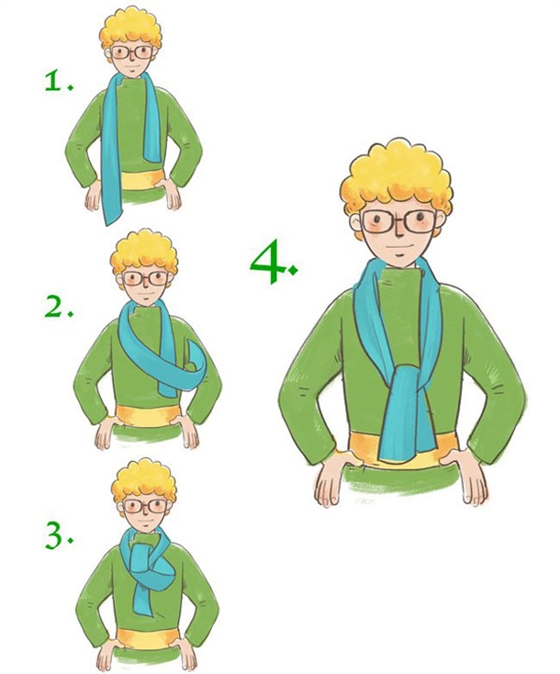 男士圍巾圍法方法一 男士圍巾圍法方法一