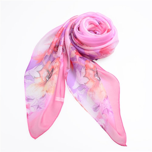 新款女士雪紡印花圍巾