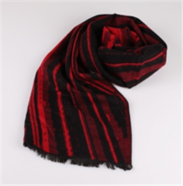 紅色條紋圍巾