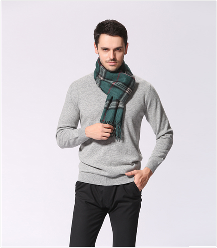 男士羊絨圍巾 格紋圍巾