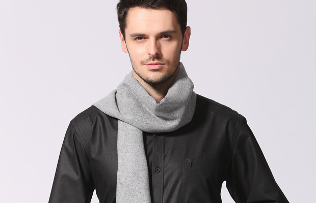 魚骨紋真絲圍巾