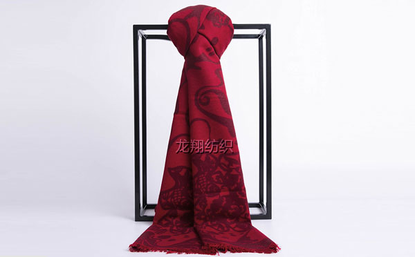 龍翔紡織酒紅色圍巾