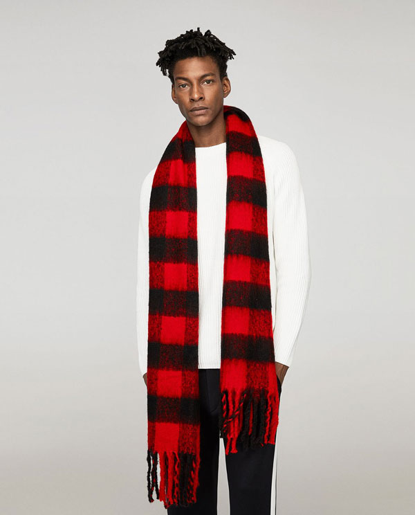 黑紅男士圍巾 黑紅男士圍巾