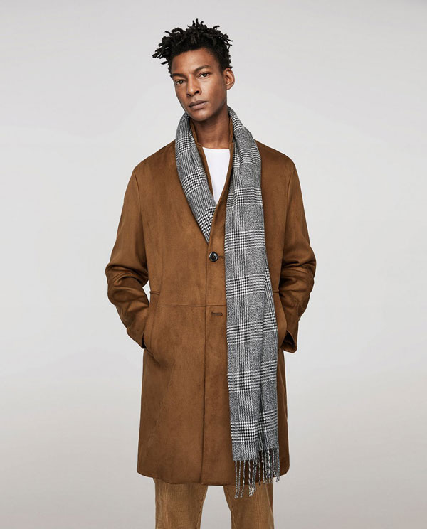 黑白格男士圍巾 黑白格男士圍巾