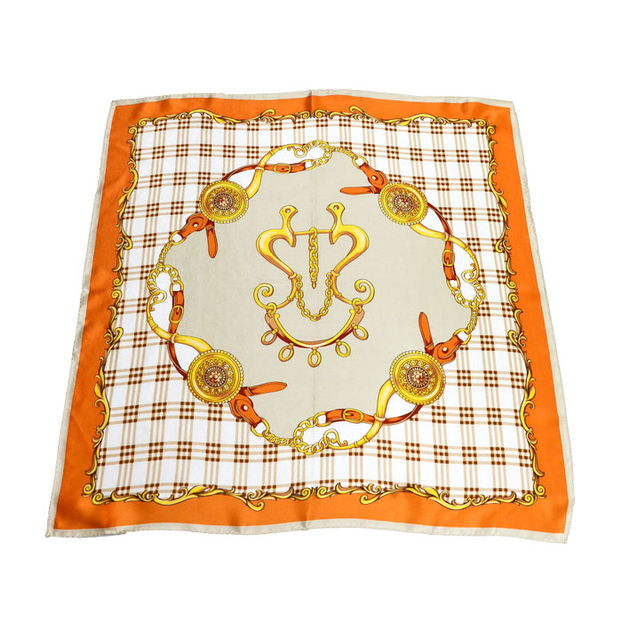 格紋誘橘小方巾細節圖 格紋誘橘小方巾細節圖