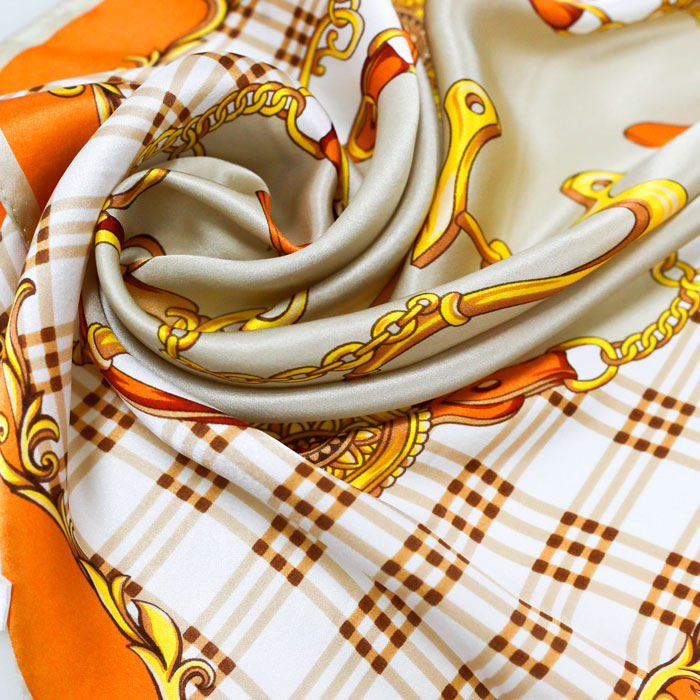 格紋誘橘小方巾細節圖 格紋誘橘小方巾細節圖