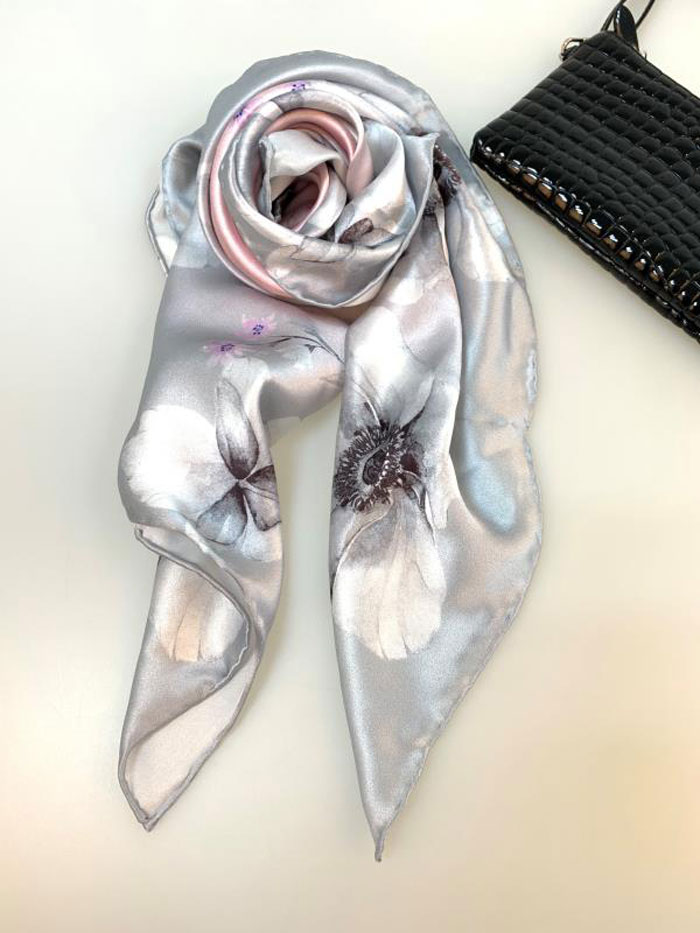 浪蕊浮花絲巾細節圖