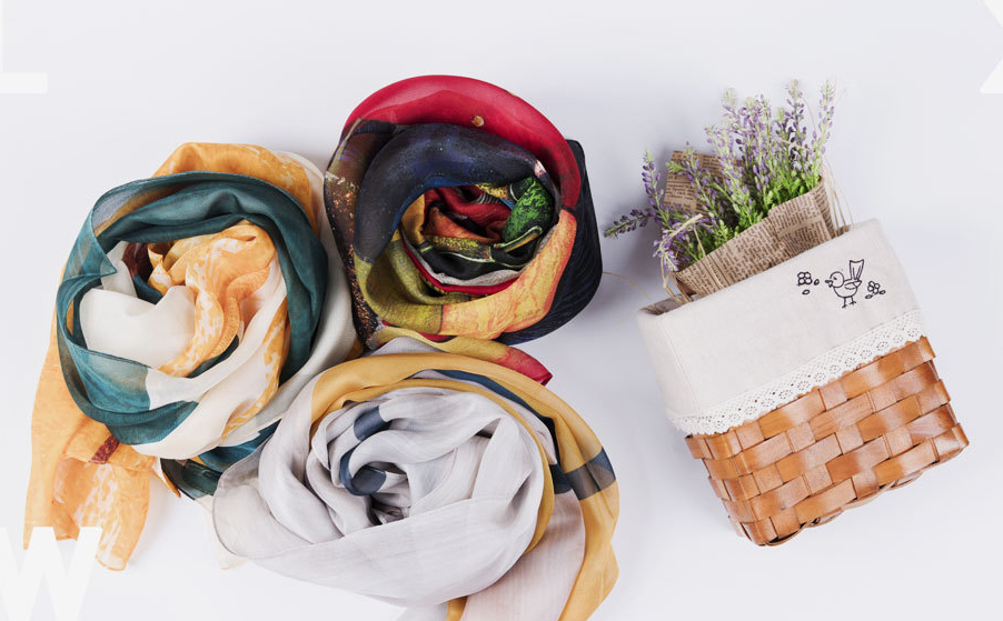 真絲絲巾不能機洗圖