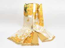 龍翔為禪心藝術定制山水花鳥真絲復合圍巾 龍翔為禪心藝術定制山水花鳥真絲復合圍巾