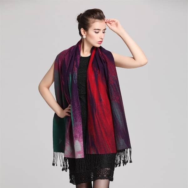 真絲油畫披肩 真絲油畫披肩