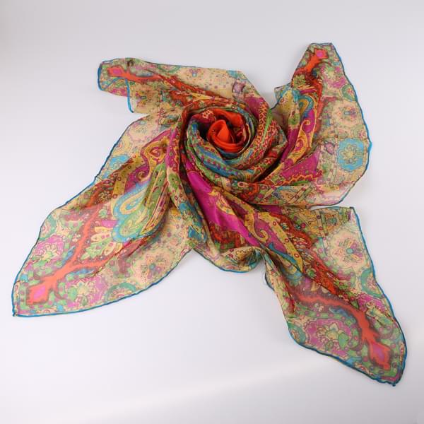 印花真絲圍巾 印花真絲圍巾