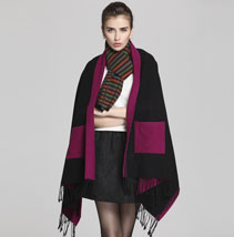 真絲拉絨口袋披肩 真絲拉絨口袋披肩